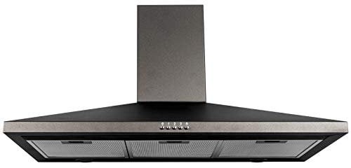 SIA AMZCHL90BL 90cm Black Pyramid Chimney Cooker Hood Kitchen Extractor Fan