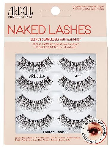Ardell Multipack Naked Lash 422 Falsche Wimpern, dezentes Volumen und Länge, veganfreundlich, 4 Paar (1 Stück)