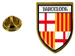 Akachafactory - Spilla con spilla, motivo: bandiera del Barcellona