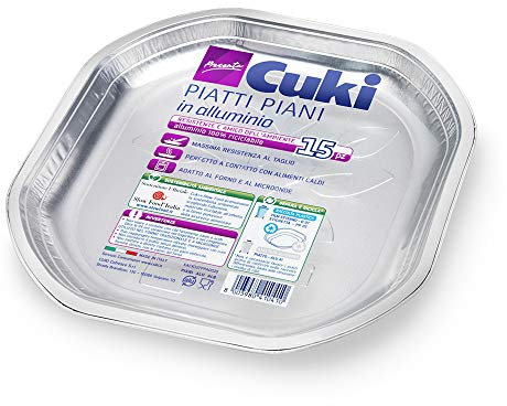 Cuki Piatti Piani Cm 20,3X20,3 In Alluminio - 150 g