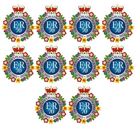 D/A Fensteraufkleber Queens Jubilee - Platinums Jubiläum Dekorationen 2022, statische Haftdekoration für Fenster, Jubiläum Handwerk für Kinder, Innen- und Außenbereich Autozubehör 2022 Dekorationen