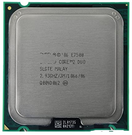 CPU Processeur Duo Core 2 E7500 LGA775 Bureau CPU Unité de Traitement Intel Central Les Composants d'ordinateur