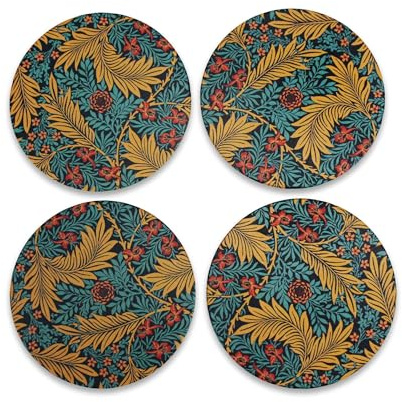 William Morris - Coasters - Coasters set of 4 (Ceramic) - William Morris (Larkspur)