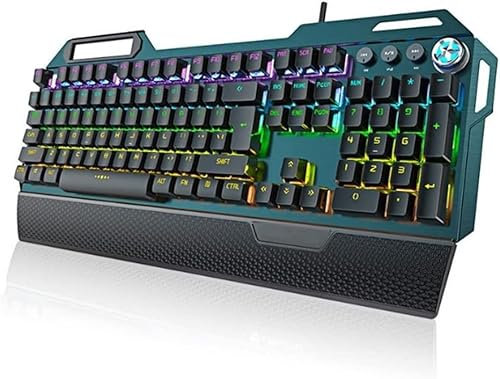 Corsehild Mechanical Gaming Keyboard, Wired RGB Gaming Keyboard, 104 Keys, Quick-Response, Gaming Keyboard for PC, Laptop, Computer