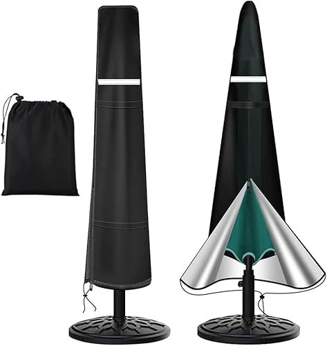 TIECHI Copertura per ombrellone, copertura per ombrellone da giardino, impermeabile, antivento, anti-UV, a prova di neve, copertura protettiva per ombrellone a sbalzo(190 x 30/50 cm)