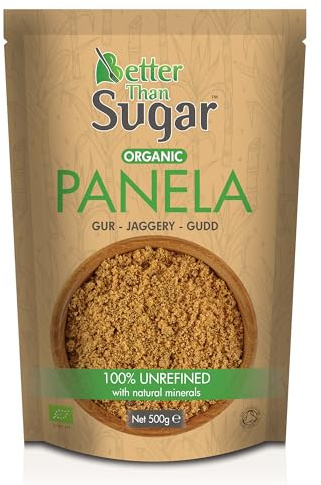 Better Than Sugar | Panela Brown – Contains Natural Minerals, Organic Jaggery, Unrefined Whole Cane Juice, Suitable for Vegans, GMO Free (500 g (Pack of 1))
