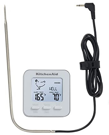 KitchenAid KQ906WH Programmable Wired Probe Thermometer White, Temperature Range: -40F to 482F/-40C to 250C, White