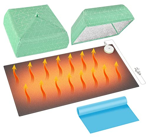 Grand tapis chauffant en résine avec housse et minuterie, arrêt automatique de 4 heures, tapis chauffant de 60 x 36 cm pour projets de résine, kit de fournitures de bricolage