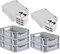 PROREGAL SuperSparSet 5x Eurobox NextGen Grip mit Scharnierdeckel und schwarzen Schiebeschnappverschlüssen, HxBxT 12x30x40cm, 11 L, Grau, Griffe offen, Eurobehälter, Transportbox