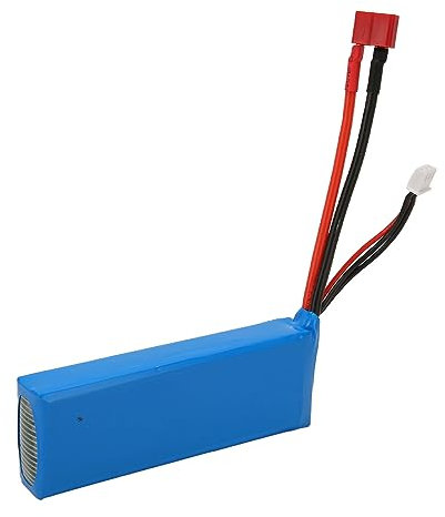 Dilwe Batterie au Lithium de Voiture Télécommandée, 7.4v 3000mAh Batterie au Lithium de Voiture Modèle RC Rechargeable pour Voiture 144001 1/14 RC