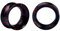 Longbeauty 1 Paar Silikon Ohrpiercing Ohr Tunnel Flesh Expander Stretcher Earlets Plug Gauges Double Flared Weich für Ohrläppchen, Schwarz/Rot, 10MM