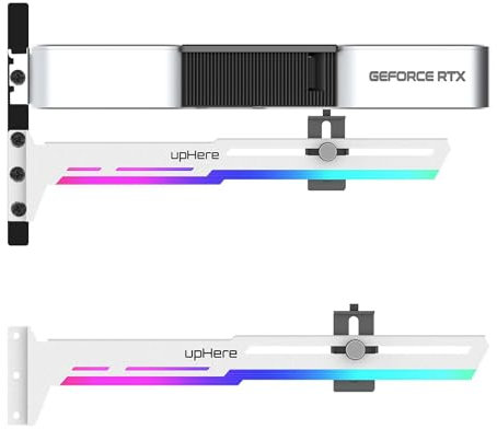 upHere gaming Support Carte Graphique,GPU ARGB LED Sync Ajustable Selon la Support Carte Graphique pour Raidisseur de Support Carte Vidéo,G276WTARGB
