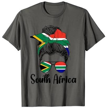 Südafrika Rugby Lustige Vintage Afrika Flagge Farben T-Shirt