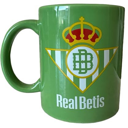 Superlicencias | Taza Cerámica Real Betis Balompié Verde en Caja Regalo | Tazas de Desayuno Real Betis | Regalo Original para Aficionados del Futbol | Cosas de fútbol para Niños | Producto Oficial