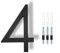 HKFENG Floating House Number Plaques 5 inch,House Number Sign,House Numbers Plates for Outside,Modern Door Numbers Signage Zinc Alloy Black