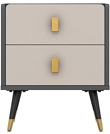 DLAZUM Eleganter Nachttisch, quadratischer Beistelltisch aus Holz, 2 Schubladen, Nachttisch, Stahlrahmen, Nachttischkommode, modern, 18 x 12,8 x 12,8 Zoll, Nachttisch, Beistelltisch (18 x 12,8 x 12