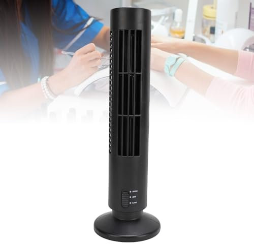 ZJchao Ventilador de Pie sin Aspas, Ventilador de Mesa de Refrigeración con Velocidad del Viento USB de 2 Engranajes, Ventilador de Columna Móvil Silencioso para Dormitorio, Oficina en