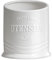 JSHKY 7.2” Extra Large Utensil Holder for Kitchen Counter, Heavy Farmhouse Ceramic Utensil Crock with Crock Mat at Bottom, Gift for Housewarming, Thanksgiving and Christmas, Color-White.