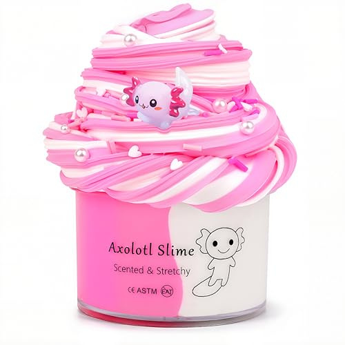 Axolotl - Slime parfumé au beurre - Jouets parfumés de qualité supérieure pour garçons et filles - Cadeaux de fête pour enfants de 4 à 12 ans - Jouets de fête à faire soi-même - 200 ml