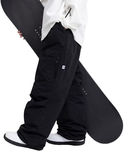 SNOWVERB Damen Herren Baggy Ski Isolierte Hose Wasserdicht Cargo Schneehose Snowboard Outdoor Wanderhose für Wintersport