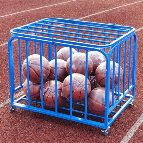 Storage Ball Cart Storage Ball Cart, Sports Ball Storage Rack, Football Storage Racks, Ball Storage, Folding Cage For School Kindergarten - Organize Footballs, Volleyball, Tennis Balls,80x60