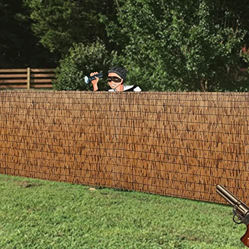 Panneaux de clôture en bambou pour jardin, piscine, plantes, 2 panneaux de 1,5 m de haut x 5 m de long, brise-vue extérieur (99,1 x 200,7 cm)