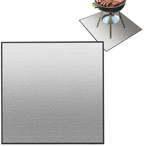 Uoqpty Tapis de sol pour barbecue - 101,6 x 101,6 cm - Résistant à la chaleur - Antidérapant - Réutilisable - Résistant à l'huile - Imperméable - Tapis de protection pour barbecue et terrasse