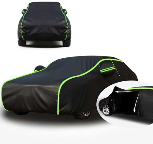 Auto Abdeckplane Winter Für Ford Fiesta(1989-2022),Autogarage Abdeckung Wasserdicht,Autogarage Abdeckung Wasserdicht mit Seitentüren,Staubdicht und Schneefest, Winddicht und Warm-xzn142