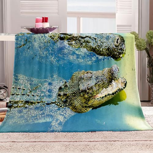 Herbst Decke Krokodil Kuscheldecke Couch Flanell 100X150Cm Warm Und Bequem