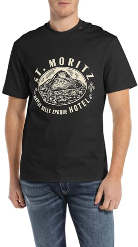 Replay Herren T-Shirt Kurzarm mit Rundhalsausschnitt