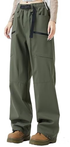 FLYGAGA Damen Wanderhose Wasserdicht Softshellhose Fleecehose Gefüttert Warm Winddicht Winterhose Skihose Camping Outdoor Regenhose Trekkinghose Fahrrad Elastischer Bund Thermohose Winter