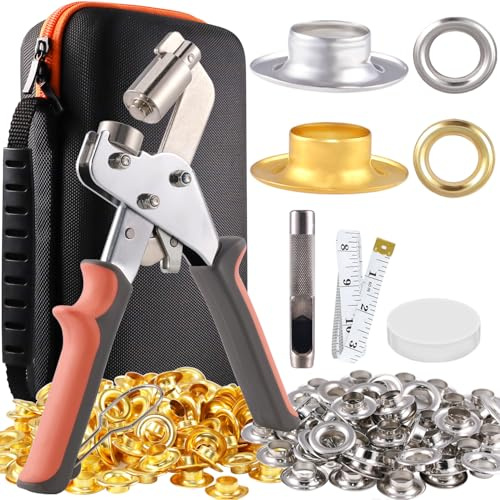 Kit d'outils à œillets 3/8 - Pince à œillets - Kit de 1005 pinces à œillets avec sac - Pince à œillets en acier inoxydable avec pince à œillets pour cuir, tissu, toile, bâche