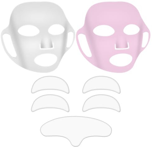 Ptwola 7 Stück Gesichtsmasken-Abdeckung Wiederverwendbare Silikon Masken Abdeckung Gesichtsmaske Verhindert Gesichtsdampf Wasserdichte Gesichts Befeuchtende Beautymaske Blattmasken
