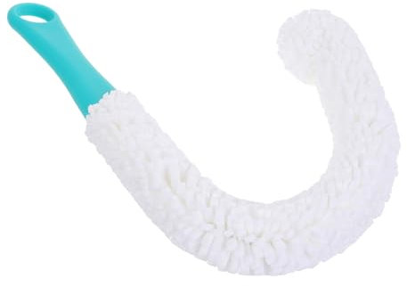 TOBBOMEY Flexible Wine Bottle Cleaning Brush Long Handle and Sponge Head 42cm Decanter and Wine Glass Cleaner Brush Green Handle Drying and Sports Bottle Scrubbing