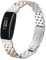 Metallarmband, kompatibel mit Fitbit Inspire 2, verstellbare Faltschnalle, schlankes Sportband für Fitbit Inspire 1/HR, für Damen und Herren (Silber, Roségold, Inspire 2)