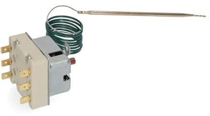 Termostato Professionale per Forno Trifase, Range Temperatura 360°-25°C. Modello 55.32562.806 Trifase. Temperatura: 360°-25°C. Sonda: Ø4mm, 123mm. Capillare: 900mm. 6 contatti. RF 205