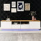 LERFAN Meuble TV bas - Meuble TV industriel - Meuble TV moderne - 200 cm - Blanc - 180 cm