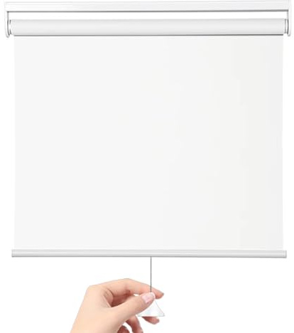 tow000ack Springrollo,Kabellose Verdunkelungsrollos Für Fenster,Wärmeisoliert,UV-Schutz,Wasserdichter Stoff Rollo Jalousien,Für Zuhause und Büro,Weiß,Anpassbar,Breite x Höhe (100cm x 130cm)