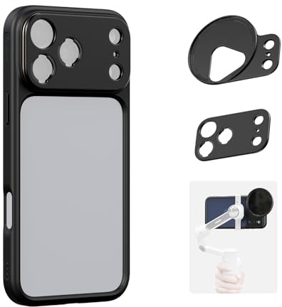 SMALLRIG FilMov Bumper-Handyhülle für iPhone 17 Pro, Hohles Design mit Objektiv-Rückplatte, 67mm-Filteradapter, für Smartphone-Gimbal-Stabilisatoren, für DJI und für Insta360, Schwarz – 5790