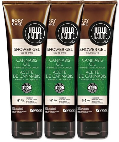 P-Beauty Naturkosmetik Duschgel mit BIO Hanfsamenöl - Veganes Shower Gel für Damen & Herren - Duschbad für trockene & sensible Haut feuchtigkeitsspendend, regenerierend (3x250ml)