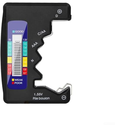 Testeur de batterie numérique avec écran LCD pour tester les piles boutons 9 V et 1 5 V y compris MN1500, HP7, MN1400 et SP11