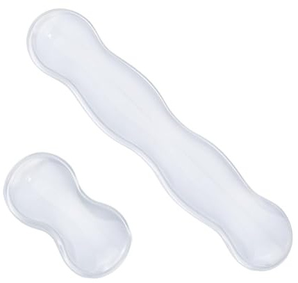 SUPERFINDINGS Ergonomic Wrist Rest Kit Mouse Wrist Rest and Keyboard Wrist Rest Set Wrist Support for Keyboard and Mouse Typing Pain Relief Clear