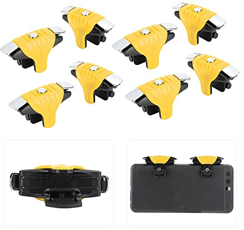Pulsante di Gioco in Metallo Antigraffio Portatile 8 Pezzi Controller di Pulsante di Fuoco F1 per Telefono di Attivazione del Gioco Controller di Tiro per PUBG Giallo/Rosso/ 2x1,2x0,4