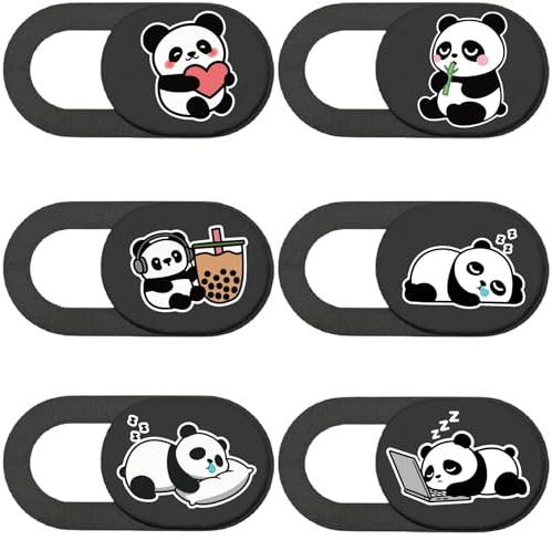 PRESSINART Protector de Cámara Panda Cover Webcam Cover Slide con Diseño de Animal Lindo Guardia de Privacidad Protector de Cámara Web para Portátil Notebook Tableta Teléfono Mini PC Accesorios