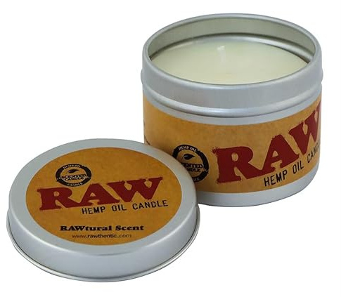 RAW Duftkerze RAWtural Scent mit Hanfsamenöl 5 Duftkerzen