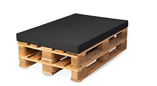 TexDeko® BEZUG (ohne Füllung) für Palettenkissen 120x80x10 cm wasserabweisend waschbar In- & Outdoor Made in EU (Anthrazit)