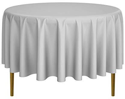 Lann's Linens - 90 Round Premium Tablecloth for Wedding/Banquet/Restaurant - Polyester Fabric Table Cloth - Silver Gray