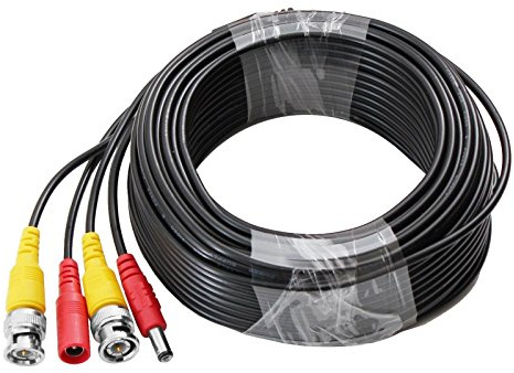 Videokabel 12V DC/BNC Kabel, Überwachungskamera 5,5mm Hohlstecker (BNC/DC Verlängerung, 40m)