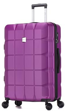 ATX Luggage Suitcase Large on 4 Dual Spinner Wheels Super Lightweight ABS Hard Shell Hold Check in with Built-in TSA Lock (Purple, 110 Liter)