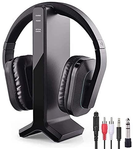 Kabellose Kopfhörer Zum Smart-TV-Schauen mit Ladestation (Digital Optical AUX RCA), TV-Kopfhörer kabellos für Senioren, 30 m kabellose Reichweite, Keine Audioverzögerung